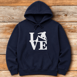 Love Sign Snowboard Hoodie Gift For Snowboarder