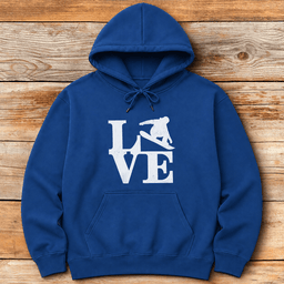 Love Sign Snowboard Hoodie Gift For Snowboarder