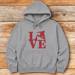 Love Sign Snowboard Hoodie Gift For Snowboarder
