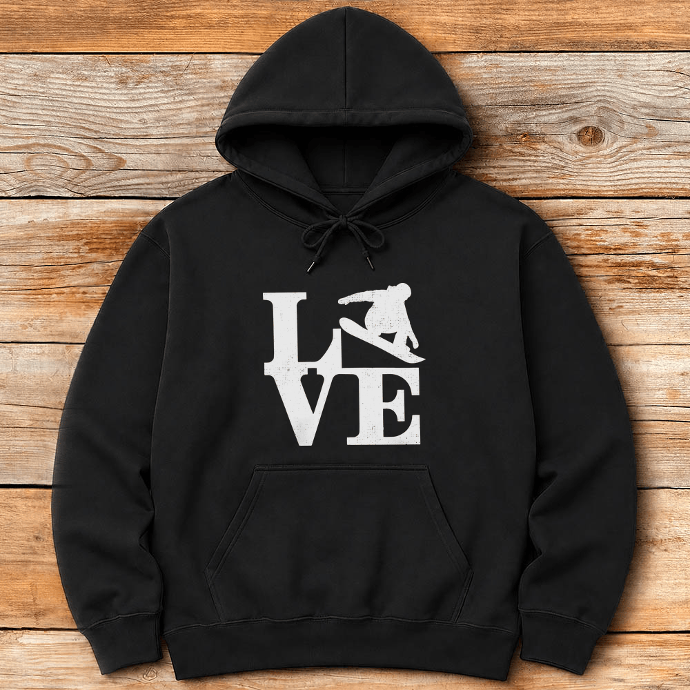 Love Sign Snowboard Hoodie Gift For Snowboarder