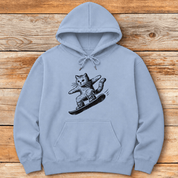 Shred Kitty Snowboarding Hoodie Gift For Snowboarder