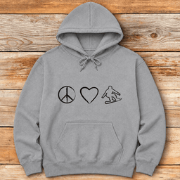 Peace Love Snowboard Hoodie Gift For Snowboarder