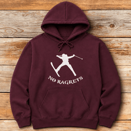 No Ragrets Hoodie Gift For Skier