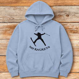 No Ragrets Hoodie Gift For Skier