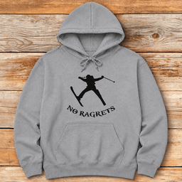 No Ragrets Hoodie Gift For Skier