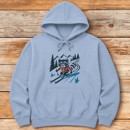 Rascall Racoon Skier Hoodie Gift For Skier