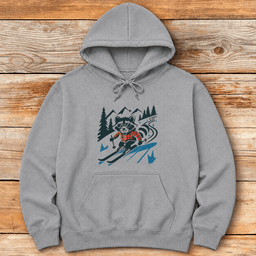 Rascall Racoon Skier Hoodie Gift For Skier
