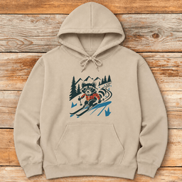 Rascall Racoon Skier Hoodie Gift For Skier