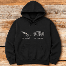 Paint And Canvas Hoodie Gift For Skier