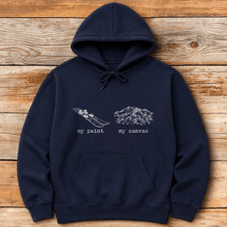 Paint And Canvas Hoodie Gift For Skier