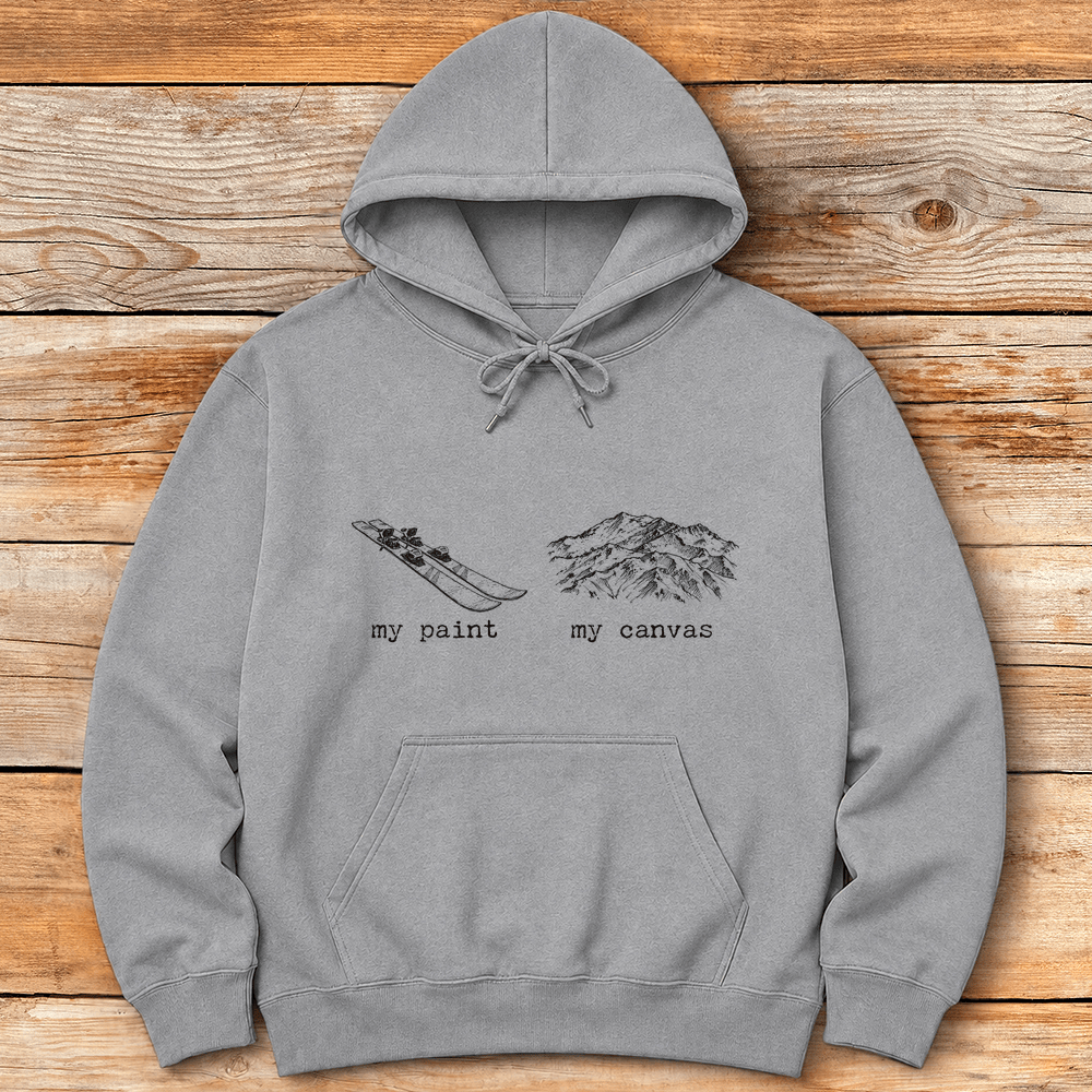 Paint And Canvas Hoodie Gift For Skier