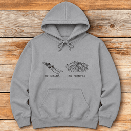 Paint And Canvas Hoodie Gift For Skier