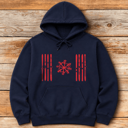 Proudly Canadian Skier Hoodie Gift For Skier
