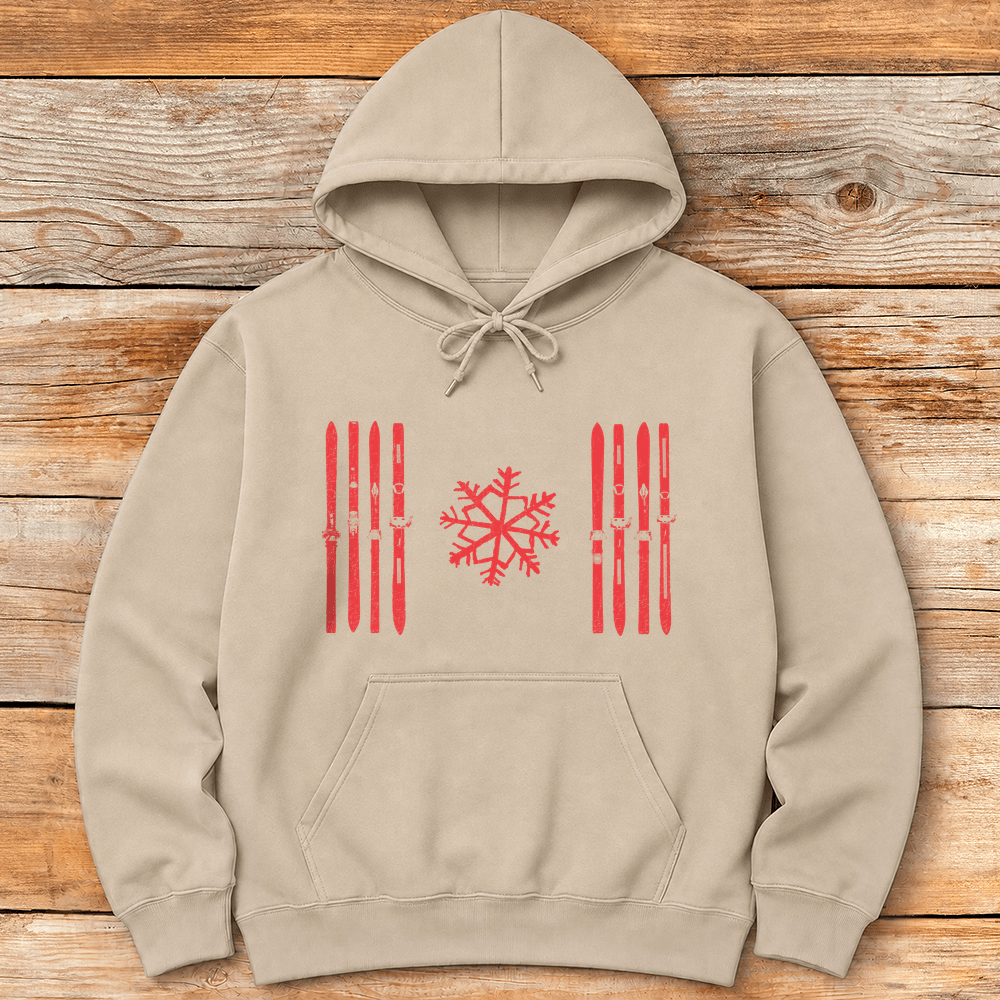 Proudly Canadian Skier Hoodie Gift For Skier