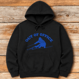 Out Of Office Back Hoodie Gift For Skier