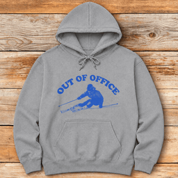 Out Of Office Back Hoodie Gift For Skier