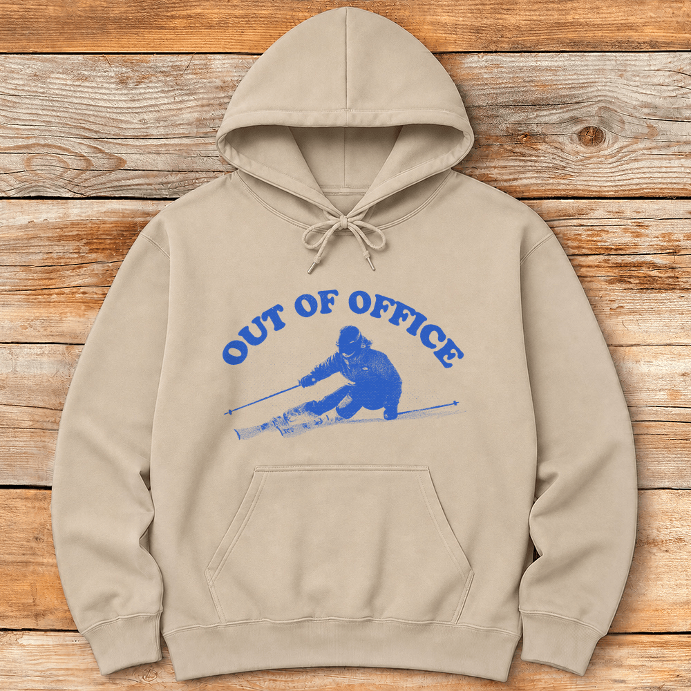 Out Of Office Back Hoodie Gift For Skier
