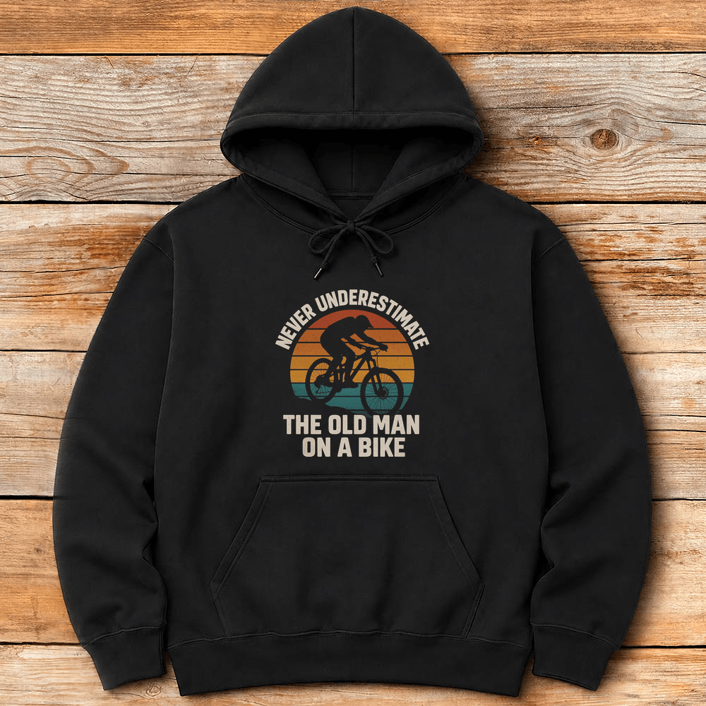 Old Man Biker Hoodie Gift For Skier