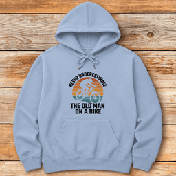 Old Man Biker Hoodie Gift For Skier