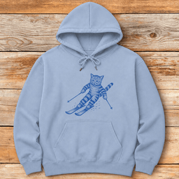 Puss On Planks Hoodie Gift For Skier