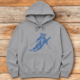 Puss On Planks Hoodie Gift For Skier
