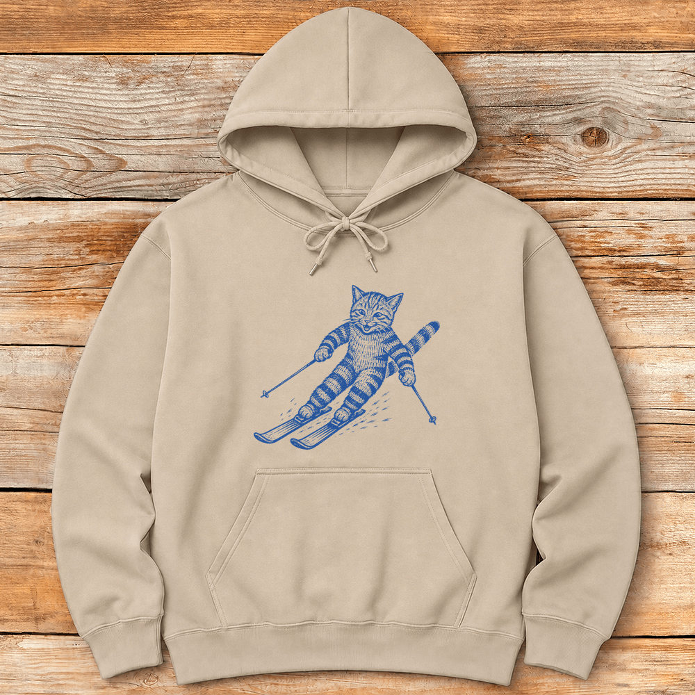 Puss On Planks Hoodie Gift For Skier