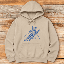 Puss On Planks Hoodie Gift For Skier
