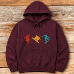 Three Boarders Hoodie Gift For Skier