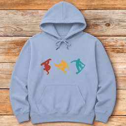 Three Boarders Hoodie Gift For Skier