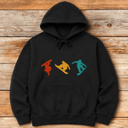Three Boarders Hoodie Gift For Skier