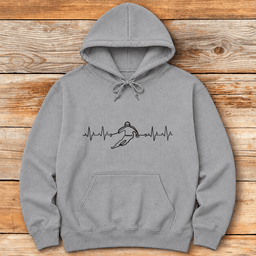 Skier Heartbeat Hoodie Gift For Skier