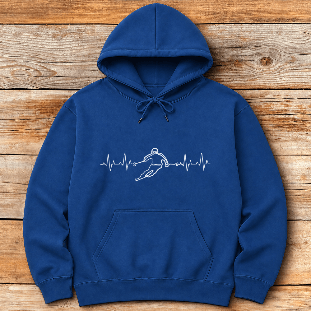 Skier Heartbeat Hoodie Gift For Skier