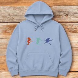 Three Skiers Hoodie Gift For Skier