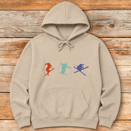 Three Skiers Hoodie Gift For Skier