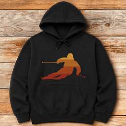Sunset Carves Hoodie Gift For Skier