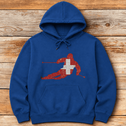 Swiss Ski Flag Hoodie Gift For Skier