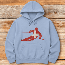 Swiss Ski Flag Hoodie Gift For Skier
