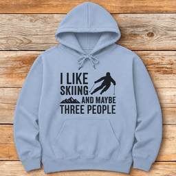 Three People Skiing Hoodie Gift For Skier