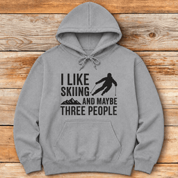 Three People Skiing Hoodie Gift For Skier