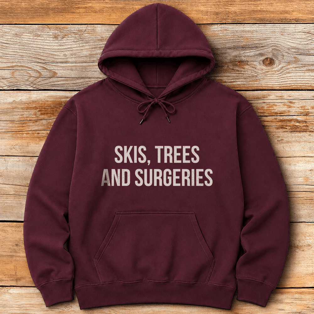 Skis Trees Surgeries Hoodie Gift For Skier