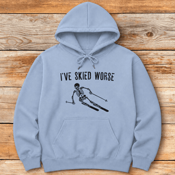 Skied Worse Skeleton Hoodie Gift For Skier