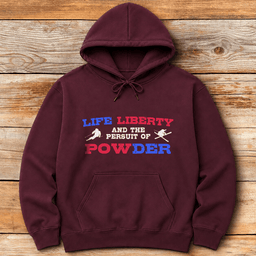 Life Liberty Powder Hoodie Gift For Skier