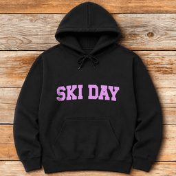 Ski Day Pink Hoodie Gift For Skier