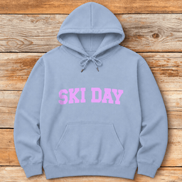Ski Day Pink Hoodie Gift For Skier