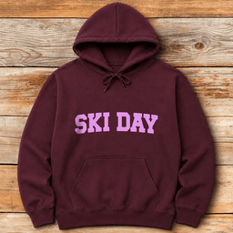 Ski Day Pink Hoodie Gift For Skier