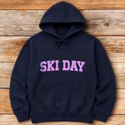 Ski Day Pink Hoodie Gift For Skier