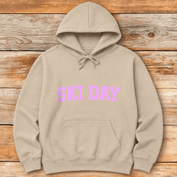 Ski Day Pink Hoodie Gift For Skier