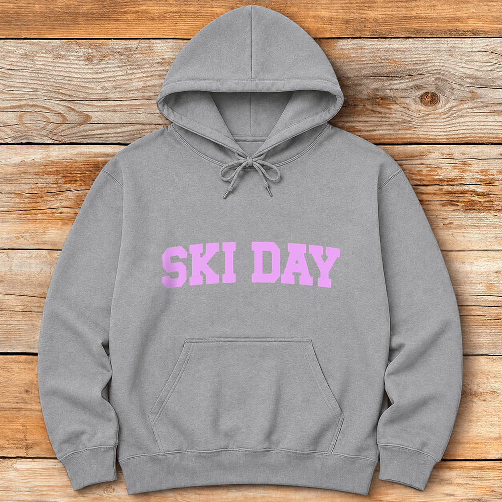 Ski Day Pink Hoodie Gift For Skier