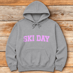 Ski Day Pink Hoodie Gift For Skier