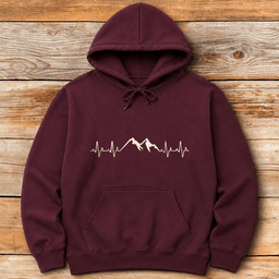 Mountain Heartbeat Hoodie Gift For Skier